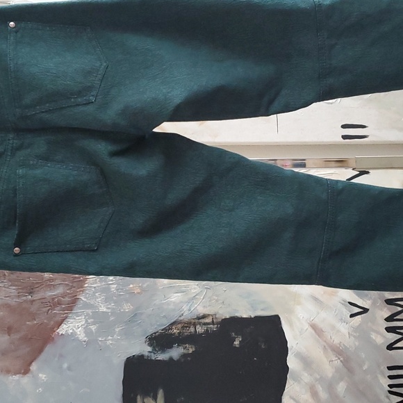 Pilcro & The Letterpress Damask Green Zip Ankle Crop Jean Anthropologie Women 26 - Picture 4 of 11